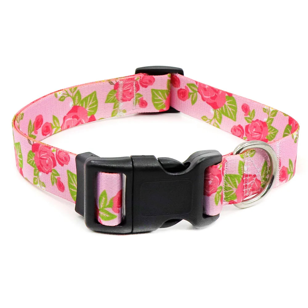 Adjustable Dog Collar Pet Collar for Small Medium Large Dog Walking Collars Flower Style Puppy Cat Collar Pet Supplies