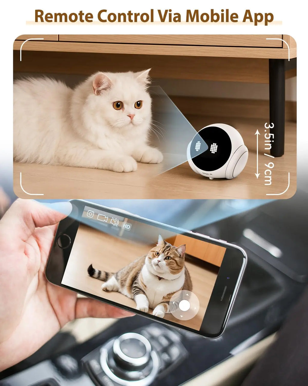 OKAM Magic S1 Robot Camera HD 2K 5G WIFI Pet Camera Remote Mobile Expression Interactive Pet Health Detection Ai Smart Camera