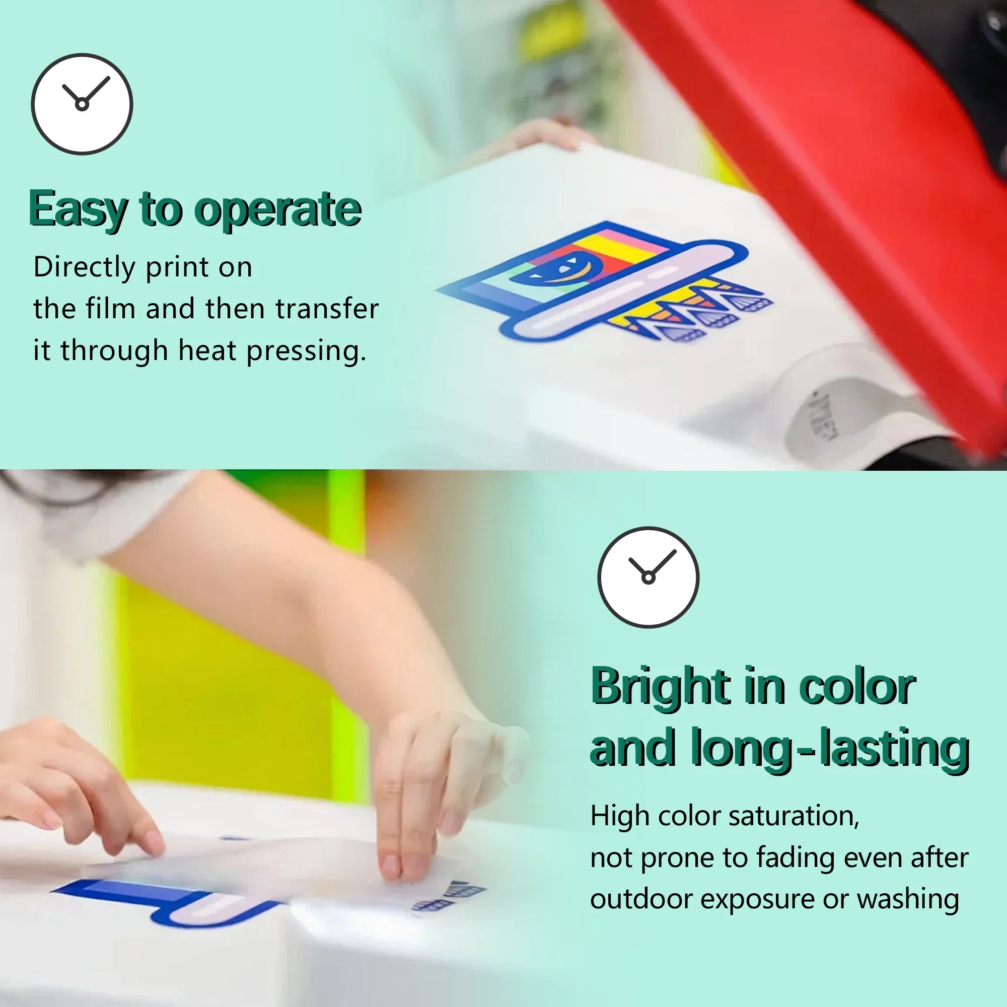 30 Sheets of Dtf Transfer Film Paper A4 Double-Sided Pet Film Paper Cold/Hot Peel Printing Dtf for Direct DIY Transfer on T-Shirt Fabrics