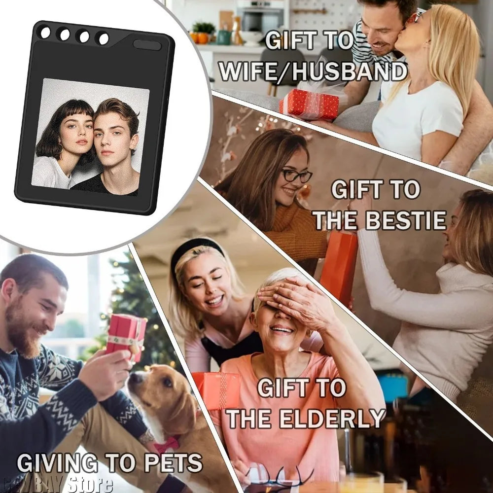 Memory Photo Transfer Screen 1.54' Inch 4 Color E-ink Display Keychain Badge Luggage Tag Pet Locator for Iphone IOS