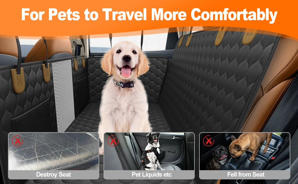 Waterproof Pet Travel Accessories Foldable Dog Car Seat  Car Pet Seat Safety Hammock Trunk Mat Car Rear Back Seat Protector