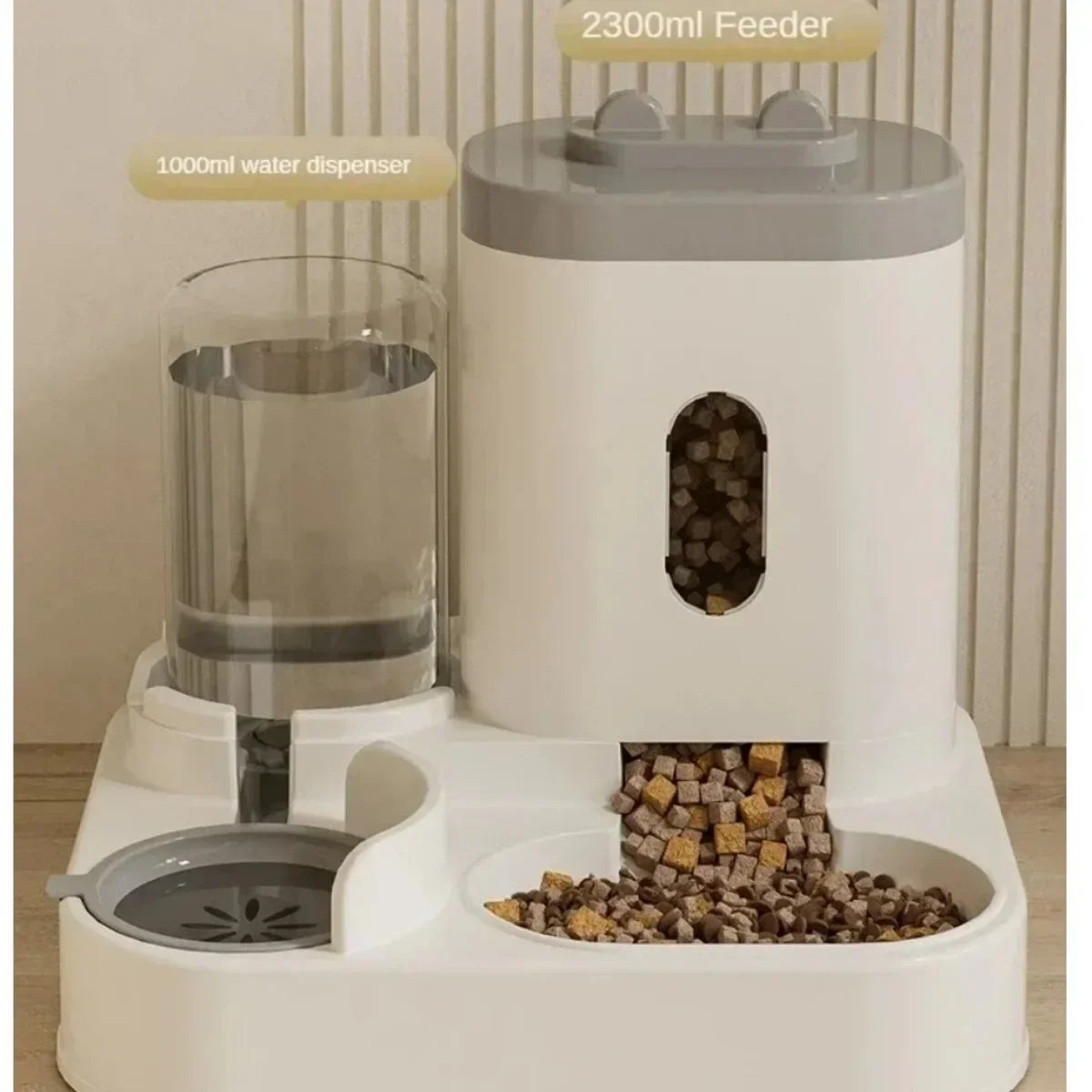 Automatic Feeder Dog Cat Food Bowl With Water Fountain Large Capacity Pet Food Storage Dispenser