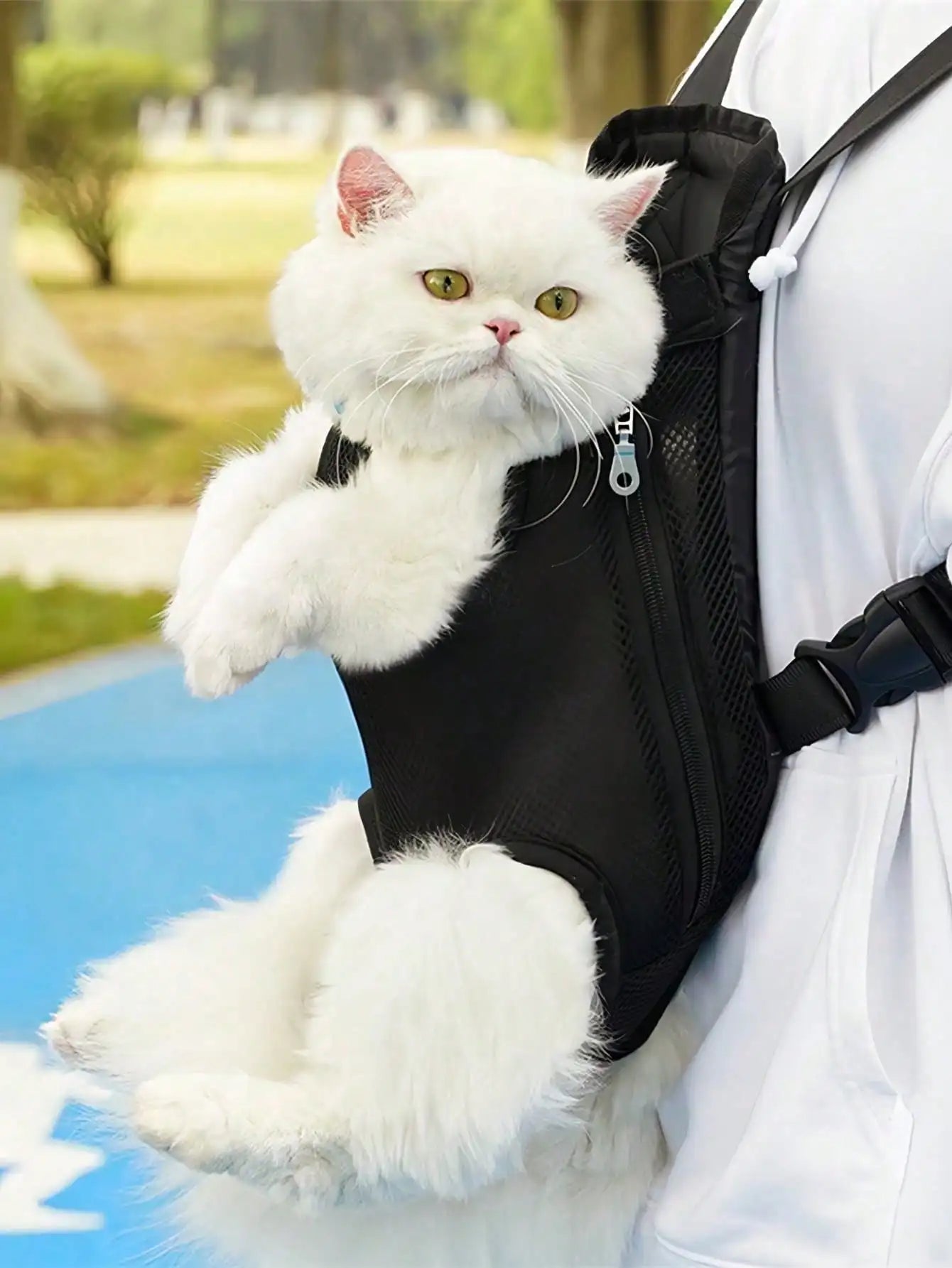 1pc Pet Chest Backpack Mesh Breathable Outdoor Cat Dog Carrier Gift