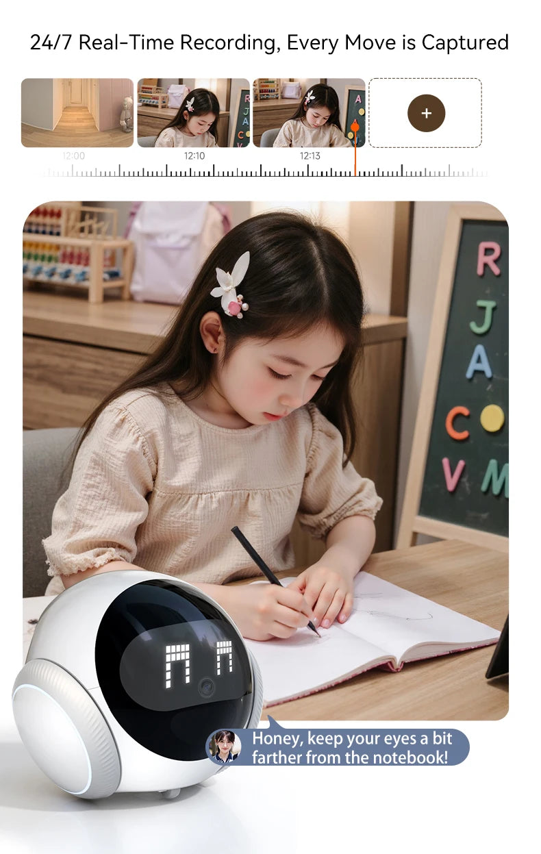 OKAM Magic S1 Robot Camera HD 2K 5G WIFI Pet Camera Remote Mobile Expression Interactive Pet Health Detection Ai Smart Camera