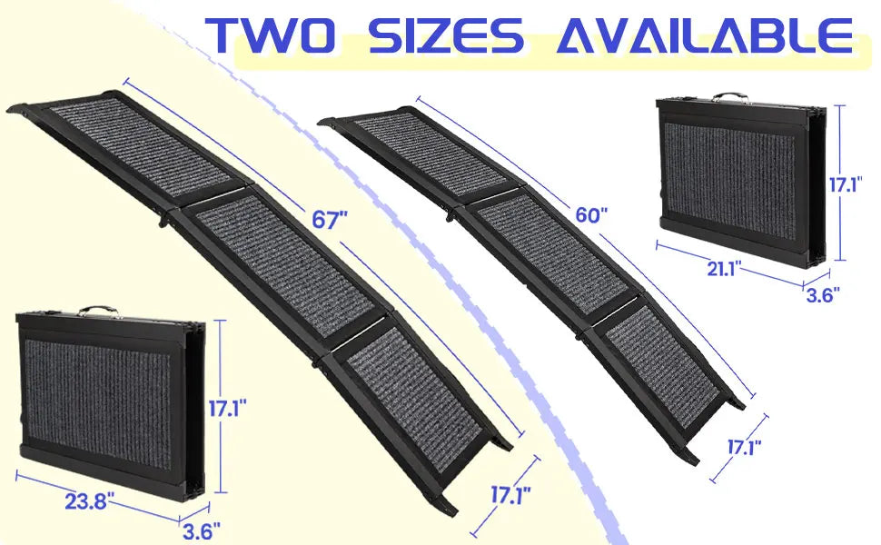 Folding Dog Ramp For Car, Pet Ramps For Large Dogs With Non-Slip Rug Surface Portable Dog Car Ramp For SUV Car & Truck, Outdoor