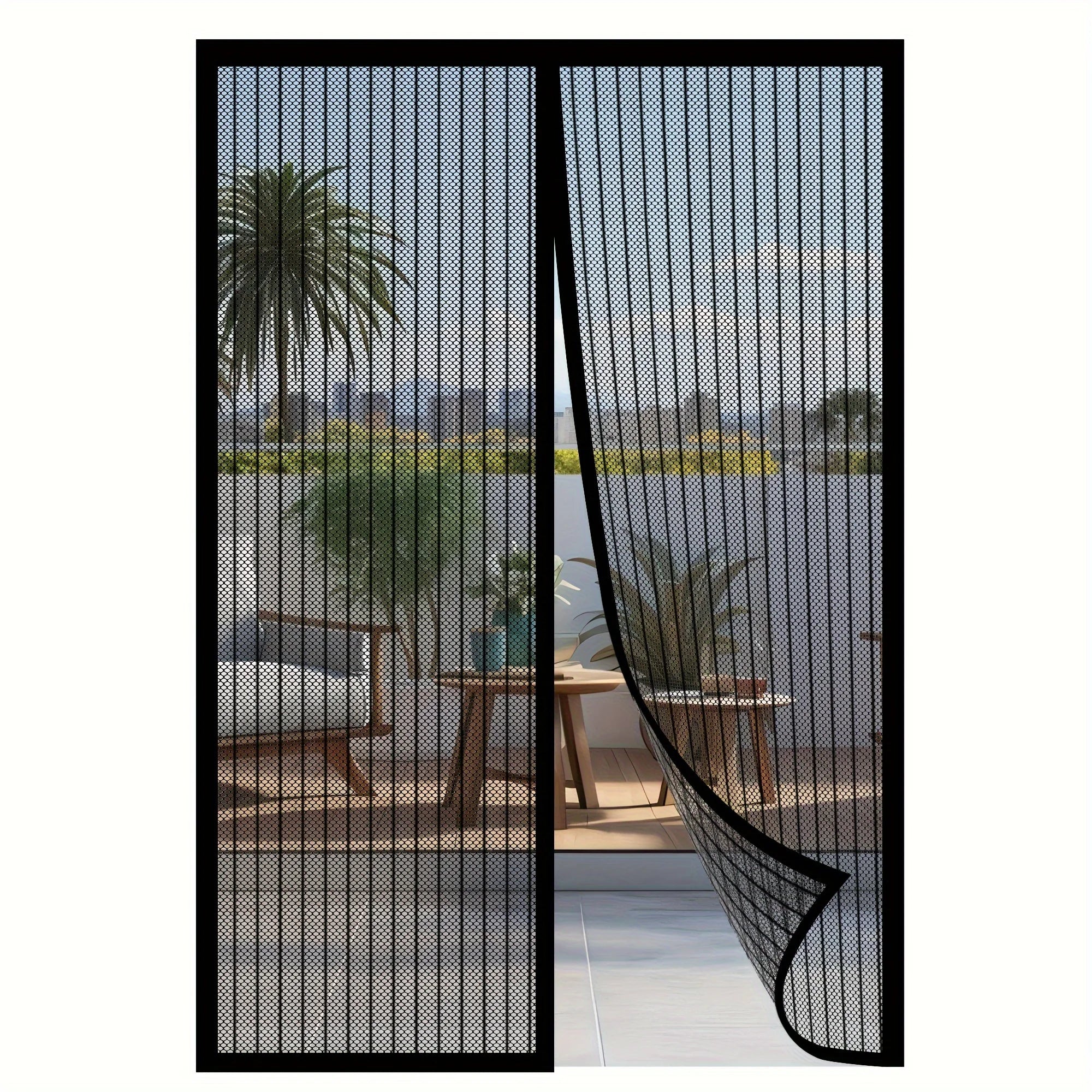 Heavy Duty Magnetic Screen Door - Self-Sealing, Hands-Free Mesh Bug Proof, Pet and Child Friendly， Mount Available