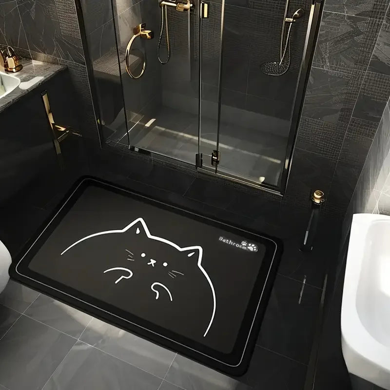 2pcs Bath Mat Rug Rubber Backing Non Slip Quick Dry Absorbent  Bathroom Rugs Soft Pet Feeding Mat Coffee&Chicken Mat Washable