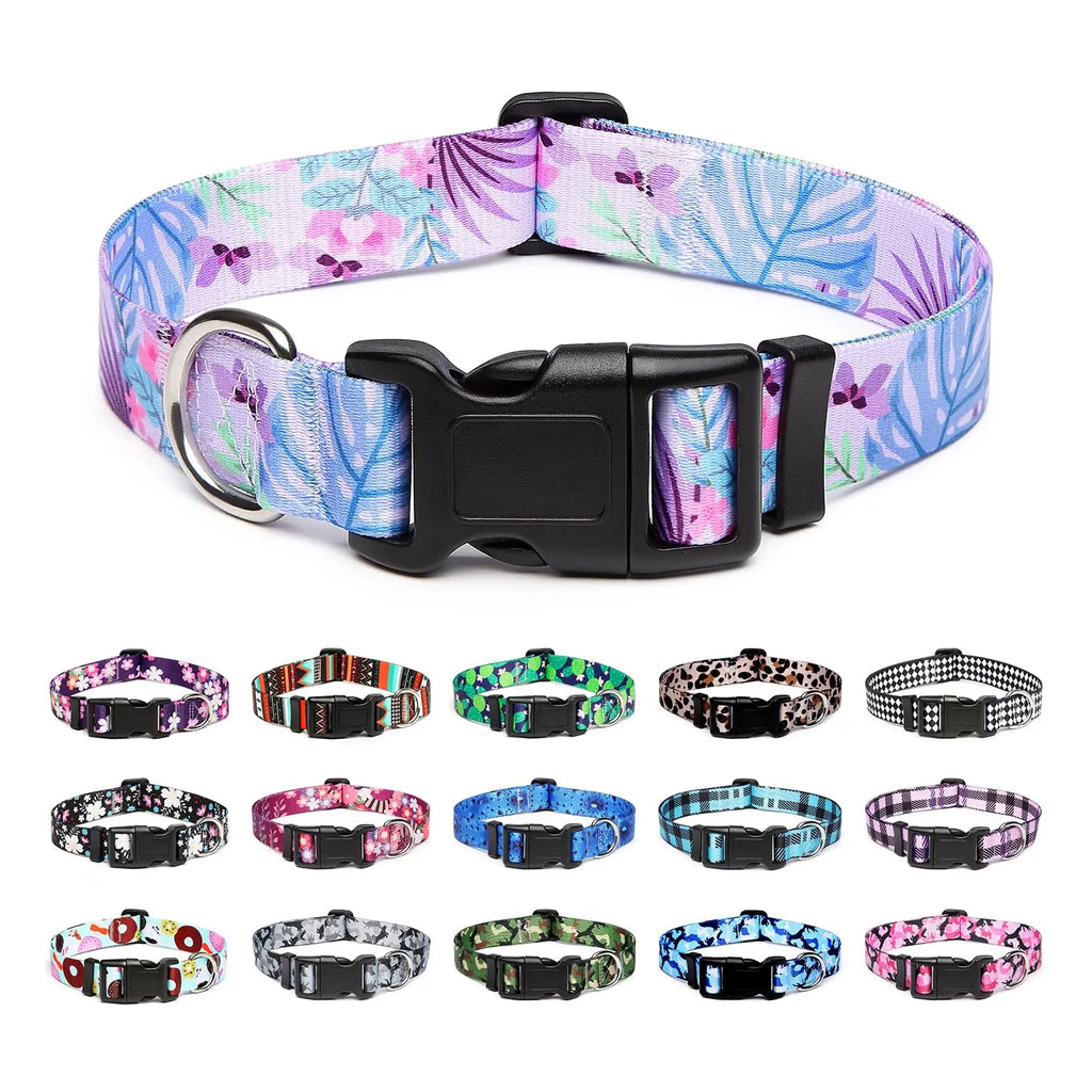 Adjustable Dog Collar Pet Collar for Small Medium Large Dog Walking Collars Flower Style Puppy Cat Collar Pet Supplies