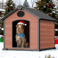 46" Large Dog House Outdoor Weatherproof, 3XL Big Dog House for 2 Large Dogs Outside, Insulated Igloo Pet House with Floor