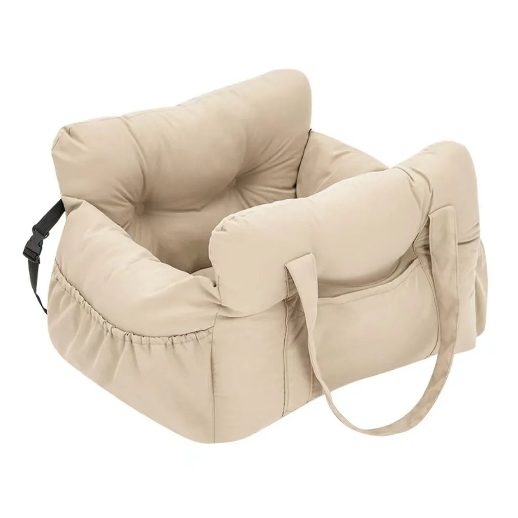 pet Car Seat with Safety Belt   Washable Travel Carrier with Secure Straps for Safe Car