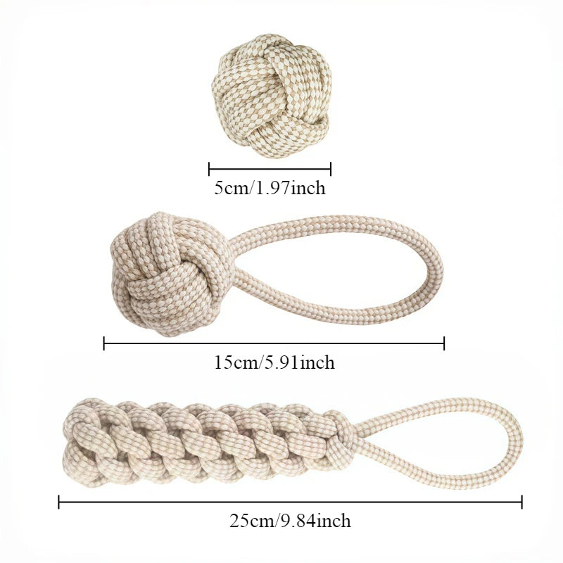 3 Pack Dog Rope Knot Toys for Small Medium Large Dogs, Interactive Chew Toys for Puppy Teething, Dental Cleaning & Training